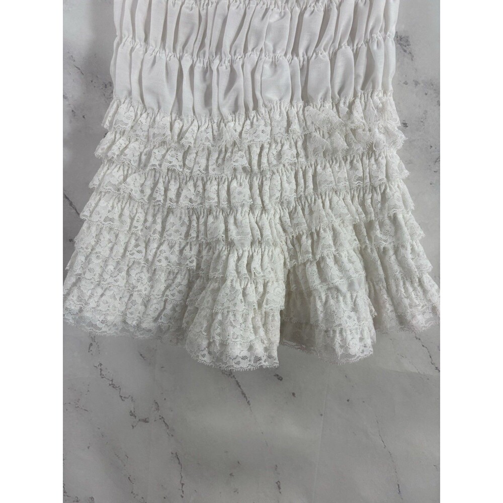 Vintage 60s Ruffled Bloomers kawaii White Pettipants M Coquette Poofy Ruffle - Picture 15 of 16